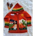 dětský ručně vyšívaný svetr v Peru cihlová – Zboží Dáma