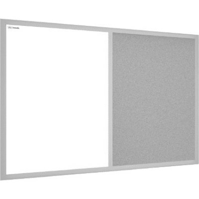 Allboards Tabule COMBI -šedý korek a magnetická bílá 90 x 60 cm s šedým lakovaným dřevěným rámem,TMK96GREY – Zboží Mobilmania