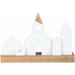 räder Svícen Little Town, bílá barva, přírodní barva, dřevo, porcelán – Zboží Dáma