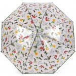 Luční květy dámský průhledný vystřelovací deštník 2 zelený – Zboží Mobilmania