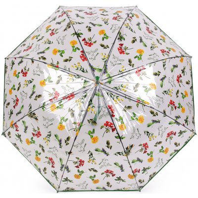 Luční květy dámský průhledný vystřelovací deštník 2 zelený