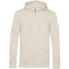 Pánská mikina B&C Inspire Zipped Hood s kapucí a zipem COT-01U35B04700 Bílá špinavá