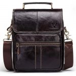 Humerpaul pánská kožená taška Quirin Tmavě Hnědá 7L MH545s2 – Zboží Dáma