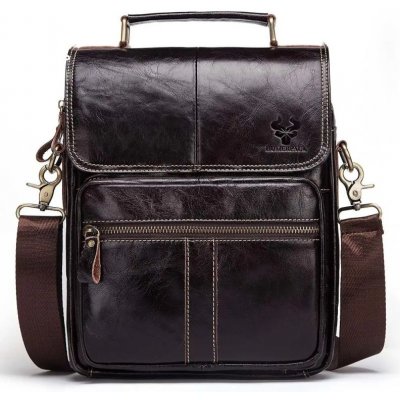 Humerpaul pánská kožená taška Quirin Tmavě Hnědá 7L MH545s2 – Zboží Dáma