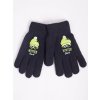 Dětské rukavice YO RED0201C rukavice teplé dvouvrstvé černé s zelenou Winter sports