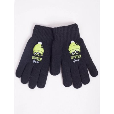 YO RED0201C rukavice teplé dvouvrstvé černé s zelenou Winter sports – Zboží Mobilmania