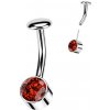 Piercing Šperky4U Push In piercingu do pupíku titan červená TIT1229-R