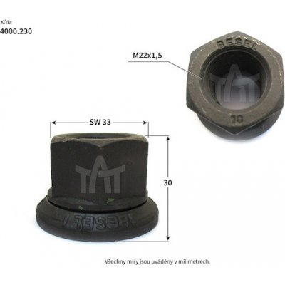 Matice kola s přit.tal.RVI/VOLVO M22x1,5x30xSW33 | Zboží Auto