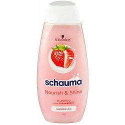 Schauma Nourish & Shine Jahody a mandlové mléko šampon na poškozené vlasy 400 ml