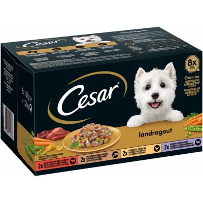 Cesar Adult Landragout 4 příchutě 8 x 150 g – Hledejceny.cz