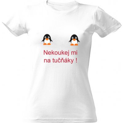 Tričko s potiskem tučňáci dámské Bílá – Zboží Dáma