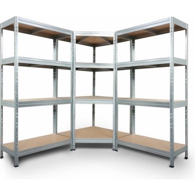 Majster Regál Rivet Corner Pack 180 x 180 x 180 x 45 cm 4 police zinek – Zboží Mobilmania