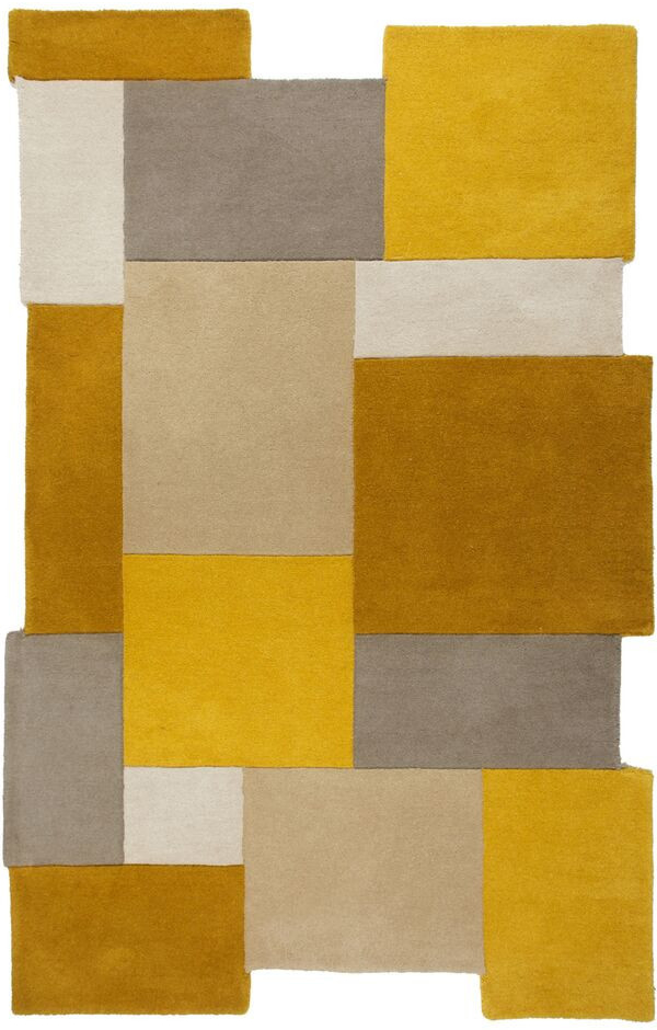 27+ Abstract collage rug ochre