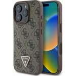 Guess PU 4G Strass Triangle Metal Logo Zadní pro iPhone 16 Pro Brown – Hledejceny.cz