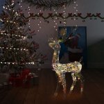 vidaXL Vánoční dekorace akrylový sob 140 LED 120 cm barevné světlo – Hledejceny.cz