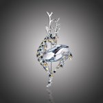 Éternelle vánoční brož Swarovski Elements Rudolf 1 vánoční sob B1036-H1-6 Světle modrá – Zboží Dáma