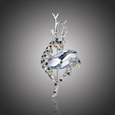 Éternelle vánoční brož Swarovski Elements Rudolf 1 vánoční sob B1036-H1-6 Světle modrá – Zboží Dáma