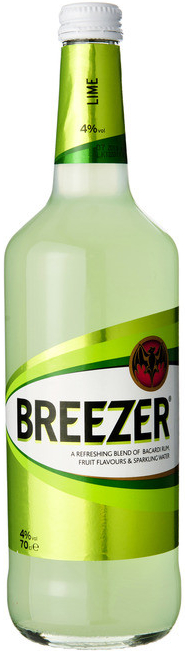 Bacardi Breezer Lime 4% 0,275 l (holá láhev)