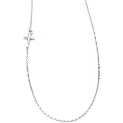 B&B Goldinvestic Zlatý řetízek s křížkem na boku bílé zlato N5514-585/1000 – Sleviste.cz