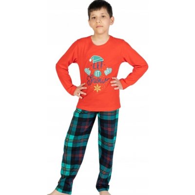 Dětské pyžamo Vánoční 1F0736 červené – Zboží Mobilmania