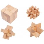 Small foot Dřevěné hry Dřevěné hlavolamy set 4 ks v pytlících – Zboží Dáma
