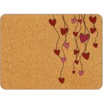PokojovaDekorace.cz Korkové prostírání s potiskem 508 srdce na provázku 38x28cm – Zboží Dáma
