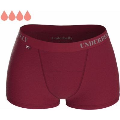 Menstruační kalhotky Underbelly BOYFRIEND bordó z mikromodalu Pro velmi silnou menstruaci – Zboží Dáma