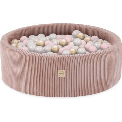 Misioo Suchý bazén pre deti menčestrová 90 x 30 + 200 loptičiek ružová – Zboží Dáma