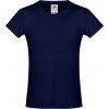 Dětské tričko Fruit Of The Loom měkčené bavlněné tričko Sofspun modrá námořní