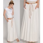 Fashionweek dámská dlouhá letní sukně s kapsami a páskem ZIZI00 béžový – Zboží Dáma