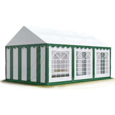 Pártystany Jičín Párty stan 4x6m - PVC Premium Ohnivzdorný Zeleno-bílá – Sleviste.cz