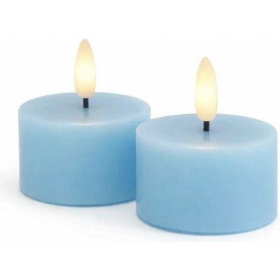 SIRIUS Sada LED čajové svíčky na baterie Sille Tealight, Ø 6 × 3,4 cm, modrá obloha, z pravého vosku, balení 2 ks – Hledejceny.cz