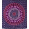 Přehoz Sanu Babu přehoz na postel barevná paví mandala fialovo-růžový 230 x 202 cm