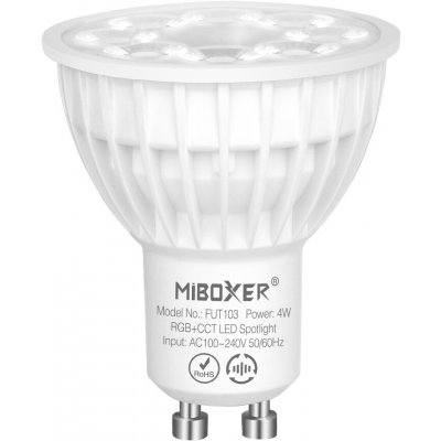 Miboxer LED stmívatelná žárovka GU10, RGB+CCT, 4W, 2.4GHz, FUT103 – Hledejceny.cz