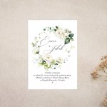 Svatební oznámení Bílá růže ve věnečku 1 – Zboží Dáma