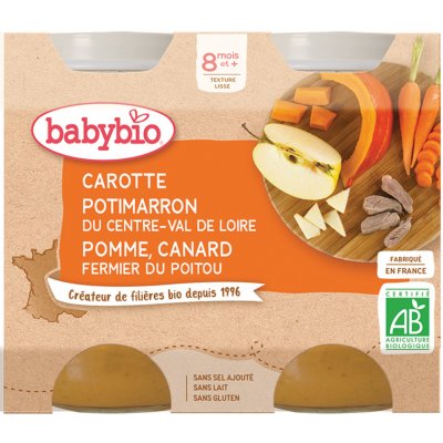 Babybio Menu mrkev dýně a jablka s kachním masem 2 x 200 g – Hledejceny.cz