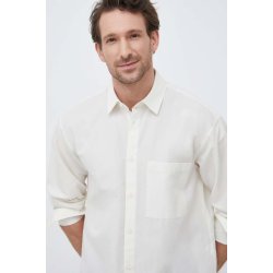 Calvin Klein košile ze směsi lnu relaxed s klasickým límcem béžová