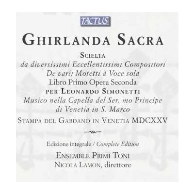 Ensemble Primi Toni - Ghirlanda Sacra Venezia (Complete Edition) 3 CD – Hledejceny.cz