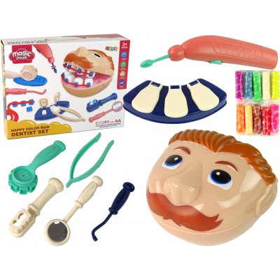 Lean Toys Dětská zubařská sada s plastelínou 10 barev