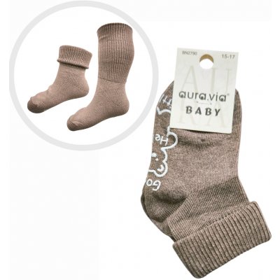 Dětské protiskluzové ponožky s volným lemem- mix barev Hnědá – Zboží Mobilmania
