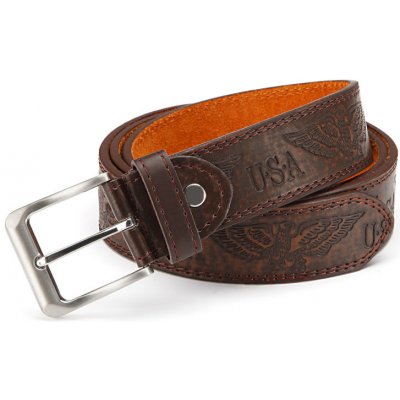 GIL pánský kožený opasek hnědý 10074-2 – Zboží Mobilmania