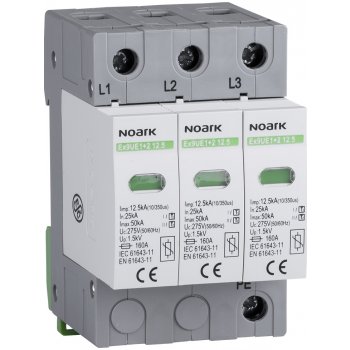 NOARK Electric Ex9UE1+2 12.5 3P 275 Svodič Přepětí, Třída 1+2 (B+C ...