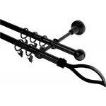 GARNÝŽE-HEBR Garnýž Blesk černá dvojitá 220 cm – Hledejceny.cz