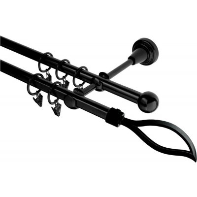 GARNÝŽE-HEBR Garnýž Blesk černá dvojitá 220 cm – Hledejceny.cz