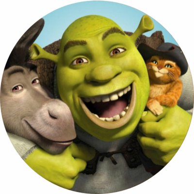 Dortový obrázek Jedlý papír SHREK ● velikost: průměr 12 cm ☝, ● materiál: FONDÁNOVÝ DECORLIST ✴️ – Hledejceny.cz