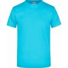 Pánské Tričko James+Nicholson základní triko bez bočních švů modrá azurová JN002