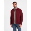 Pánská bunda Ombre Clothing Men's Biker jacket in structured fabric V2 OM-JANP maroon