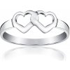 SILVEGO Stříbrný prsten dvojité srdce PRMR11433
