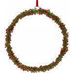 WURM Skleněný vánoční věnec 20 cm zeleno-červený kruh – Zboží Dáma