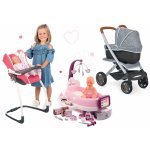 Smoby Set hlboký a športový DeLuxe Pastel Maxi Cosi&Quinny Grey 3v1 a stolička autosedačka a hojdačka s opatrovaním SM253104-21 – Zbozi.Blesk.cz